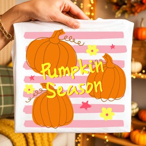 Pumpkin Season PNG Striped Fall Sublimation Designs Girly Halloween Shirt PNG Preppy Pumpkin Patch Trendy Autumn Thanksgiving PNG