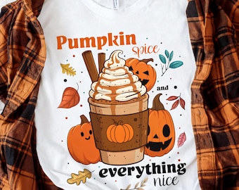 Zucca Spezie PNG Autunno Autunno Maglietta PNG Zucca Caffè PNG Halloween Autunno Sublimazione Design Ringraziamento Vibrazioni Autunnali PNG Autunno Caffè PNG