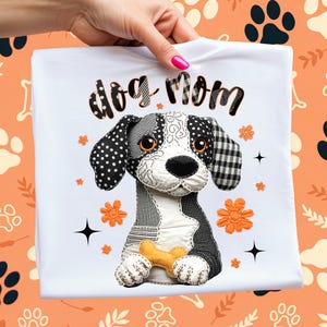 Hundmamma Patchwork PNG Preppy Dachshund Hundälskare PNG Hundmamma Skjorta Designs Girly Grandmacore PNG Boutique Sublimering