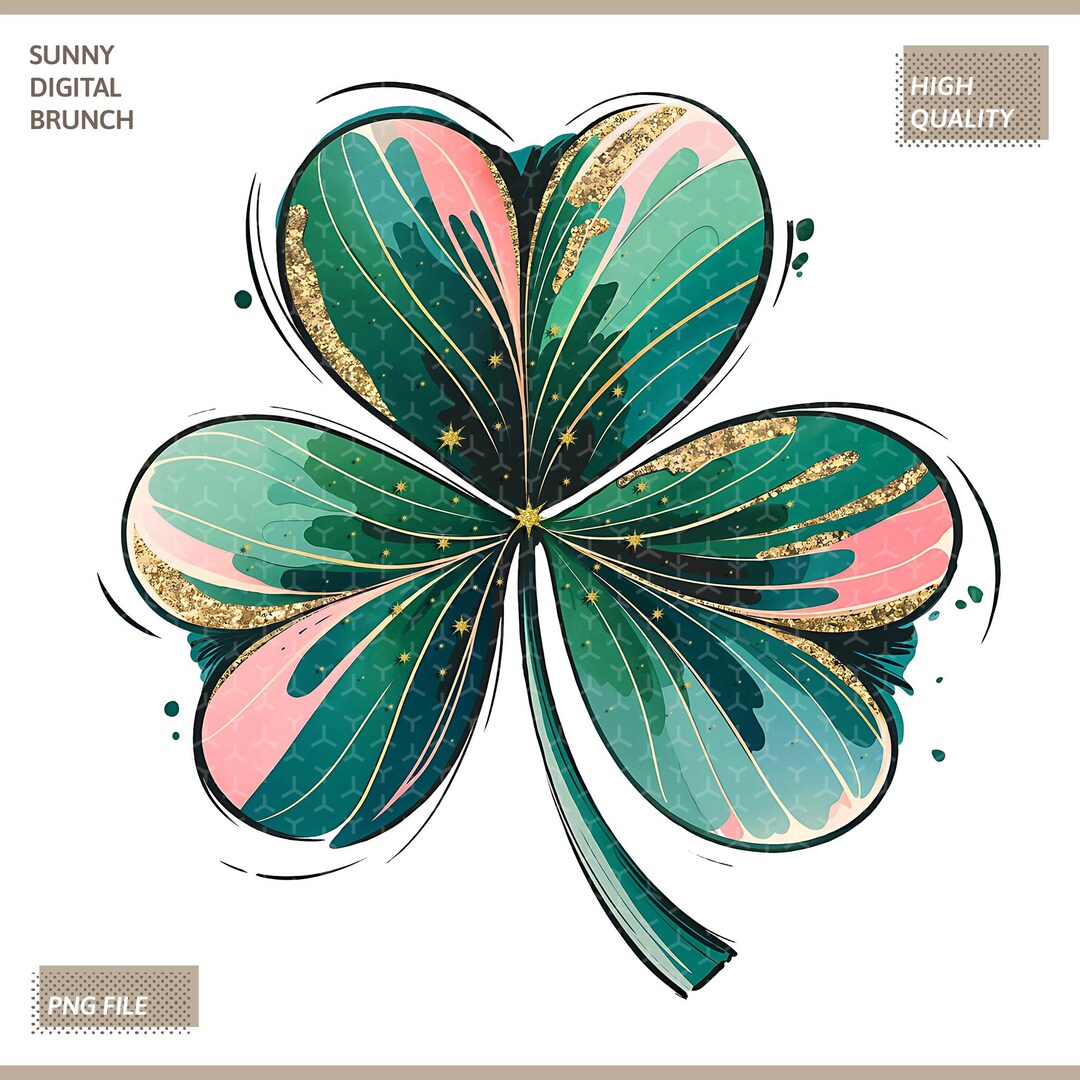 Sequin Lucky Shamrock Png, Glitter Clover Png St Patricks Day Png ...