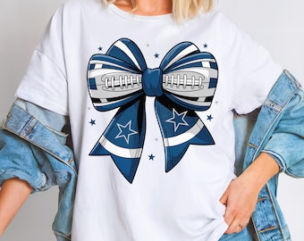 Dallas Cowboys Football Coquette Bow PNG Mom Football Shirt PNG Fall Football Sport Png Game Day Sublimation Design Touchdown Football PNG