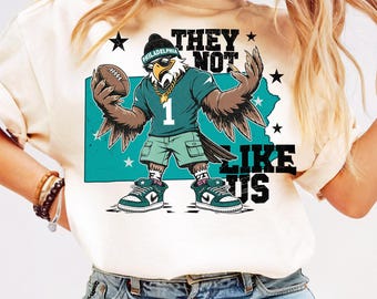 Oni nie lubią nas Piłka nożna PNG Retro Eagles Koszulka piłkarska PNG Philadelphia Football Sport Sublimacja Eagles Bird Gang Philadelphia Design