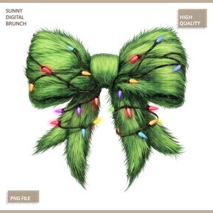 Christmas Bow Png Grinchmas Coquette Bow Png Christmas Lights Bow Christmas Season Png Retro Christmas Shirt Png Girly Christmas Holiday Png
