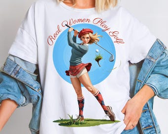 Donne Golf PNG Ragazza Golfista Maglietta da Golf per Signore Mamma Sport Png Design Sublimatico Divertente Regalo per Amante del Golf Giocatore di Golf Giornata del Golf Download Digitale