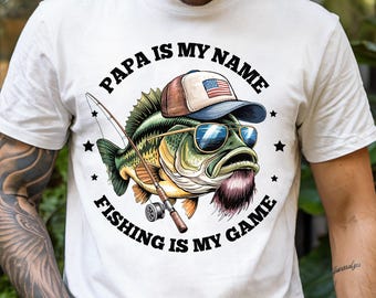 Angeln Papa PNG Lustige Vatertagsgeschenk Amerikanische Flagge Retro Fischen Shirt Papa Geburtstagsgeschenk Png