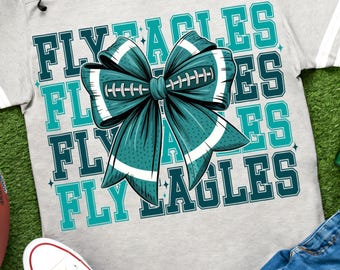 Fly Eagles voetbalstrik, Philadelphia voetbalshirt, Coquette Bow moeder, png Eagles Game Day sublimatie sportstrik herfst voetbalseizoen, png PNGEgg