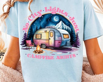 Camping Life PNG Happy Camper Family Adventure Camping PNG Summer Outdoors Girls Shirt Sublimation Designs No City Lights Trip PNG Downloads