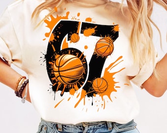 6 7 Basketball PNG Six Seven Game Day Shirt Sublimation Sport Team PNG Funny Sport Meme PNG Basketball Spirit Game Season Png Trendy Design