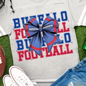 Buffalo Spieltag Fußball PNG Bills Fußballhemd Kokette Mutter PNG Sport Sublimation Design Fußball Bogen Preppy Spiel Saison Sport Download