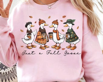 Herbst Gans PNG Hallo Herbst Herbst Shirt PNG Lustige Gans Herbst Sublimation Design Trendige Herbst Vibes PNG Kürbis Saison Png Gemütliche Herbst Saison Png