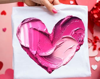 Hand Painted Valentine Heart PNG Brushstroke Valentines Day Png Coquette Valentine Shirt PNG XoXo Preppy Png Trending Sublimation DTF Design