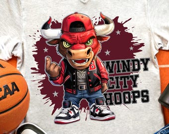 Camiseta de los Chicago Bulls para el día del partido (PNG) - Diseño para sublimación de la temporada de baloncesto - Diseño de espíritu de baloncesto universitario - Descarga moderna
