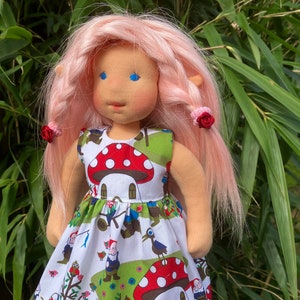 ELFINA-14"  Waldorf Doll, Pixie Doll, ООАК, Skulpted Fase, Weft mohair hair, Fairy Doll, Eco-friendly, Steiner Doll