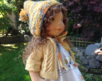 Waldorf doll Elvina - Waldorf Doll with necklace of CARNELIAN, OOAK fiber art doll