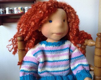 Waldorf doll Sahara - Waldorf Doll, Steiner doll, Waldorf inspired and her friend Soft Fox