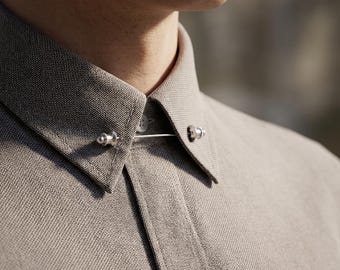 No chain tassel brooch, shirt and jacket collar chain brooch set, suit lapel pin, shirt chain brooch, lapel brooch, men's jewelry gift