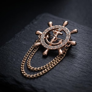 Golden Crown Crystal Chain Brooch,gold Crown Lapel Pin,lapel  display picture 1
