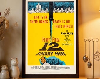 Locandina del film "La parola ai giurati" (12 Angry Men), stampa su tela di alta qualità, decorazione per la casa, arte da parete, oggetto da collezione per appassionati di cinema.
