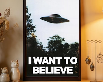 Locandina del film "I Want to Believe", stampa su tela di alta qualità, decorazione per la casa, arte da parete.