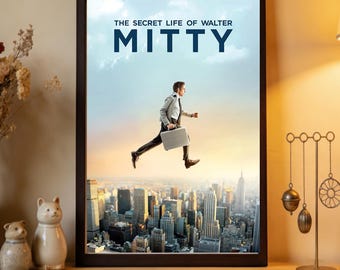 The Secret Life of Walter Mitty Movie Poster, High Quality Canvas Print, Home Decor, Wall Art, Film Fan Collectibles