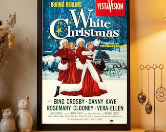 Locandina del film White Christmas, stampa su tela di alta qualità, decorazione per la casa, arte da parete