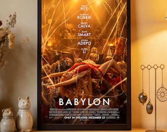 Locandina del film Babylon, stampa su tela di alta qualità, decorazione per la casa, arte da parete, oggetto da collezione per appassionati di cinema.