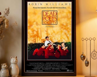 Locandina del film L'attimo fuggente, stampa su tela di alta qualità, decorazione per la casa, arte da parete, oggetto da collezione per appassionati di cinema.