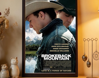 Locandina del film Brokeback Mountain, stampa su tela di alta qualità, decorazione per la casa, arte da parete, oggetto da collezione per appassionati di cinema.