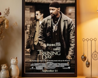 Locandina del film Training Day, stampa su tela di alta qualità, decorazione per la casa, arte da parete