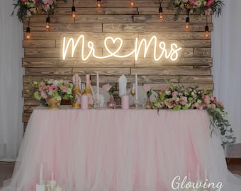 Mr & Mrs Custom Leuchtreklame Mr und Mrs Zeichen Hochzeit Party Decor Neonlicht Hochzeit Neon Sign Backdrop Decor Hochzeitsgeschenke