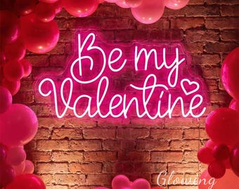 Be My Valentine Neon Sign Custom Valentine's Day LED Neon Light Valentine's Party Wall Decor Valentine's Day Gifts LED Romantic Wall Decor