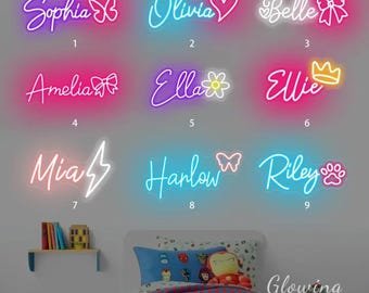 Custom Name Neon Sign Nursery Name Signs Wall Decor Bedroom Custom LED Lights Kids Room Decor Birthday Gift for Kids Christmas Gift