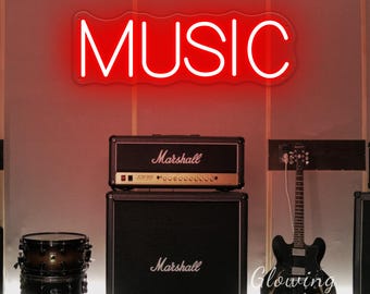 Music Neon Sign Custom Neon Sign Music Studio Office Art Decor Led Light for Home Decor Dorm Sign Room Decor Music Bar Sign Christmas Gift