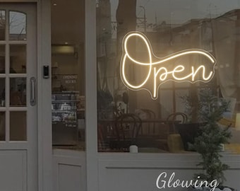 Insegna al neon aperta Insegna al neon aperta Logo aziendale Insegna a LED aperta Insegna di benvenuto per negozio Insegna a LED per ristorante Negozio Open Bar Luce al neon Regalo