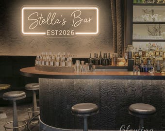 Custom Bar Name Neon Sign Home Bar LED Neon Light Cocktail Man Cave Wall Decor Personalized Gifts For Him