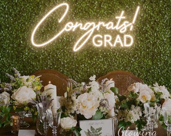 Custom Congrats Grad Neon Sign Graduation Party Decor Prom Graduation Party Backdrop Wall Decor Class of 2026 Graduation Gift