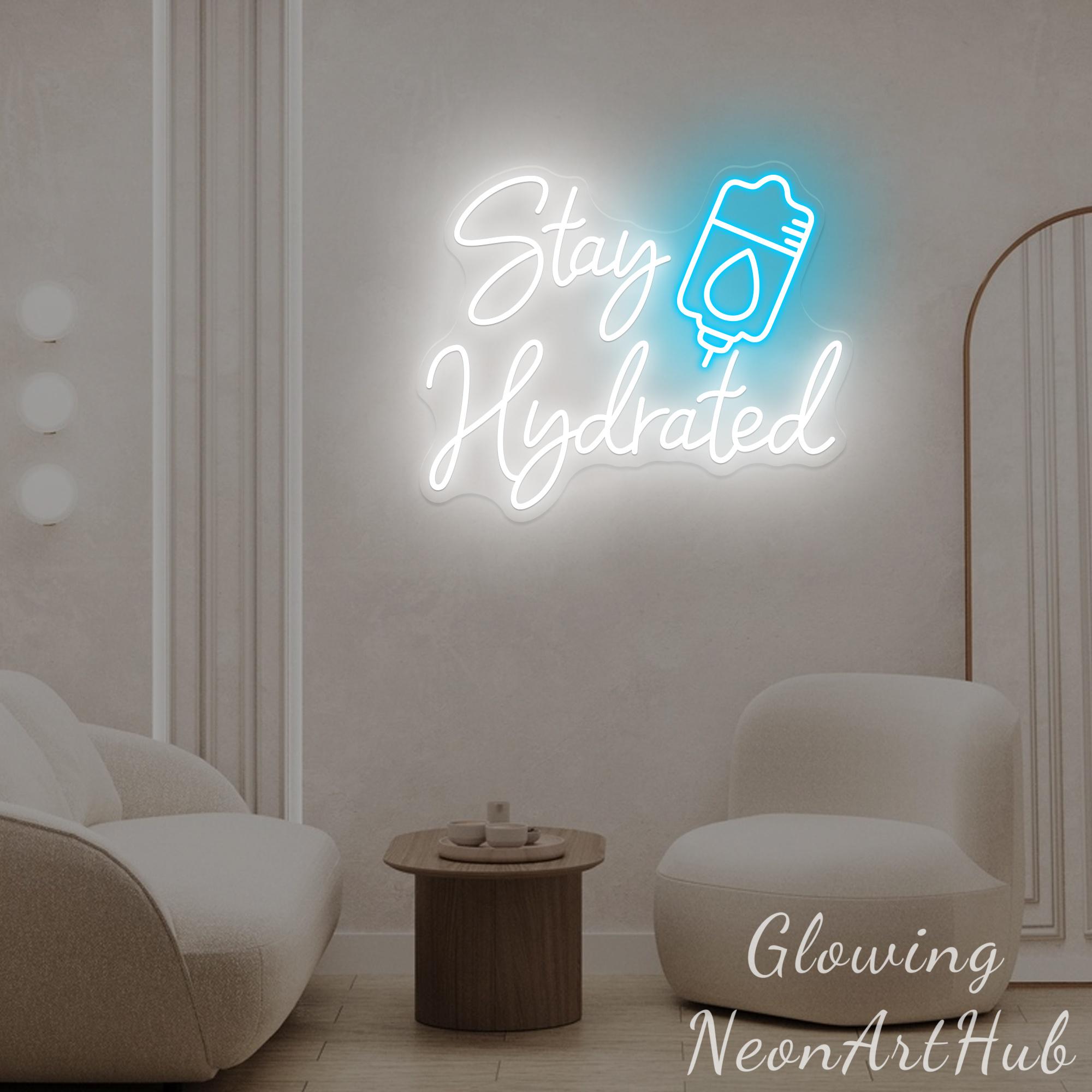 Stay Hydrated Neon Sign IV Drip Therapy Wall Art Therapy Led Lights IV ...