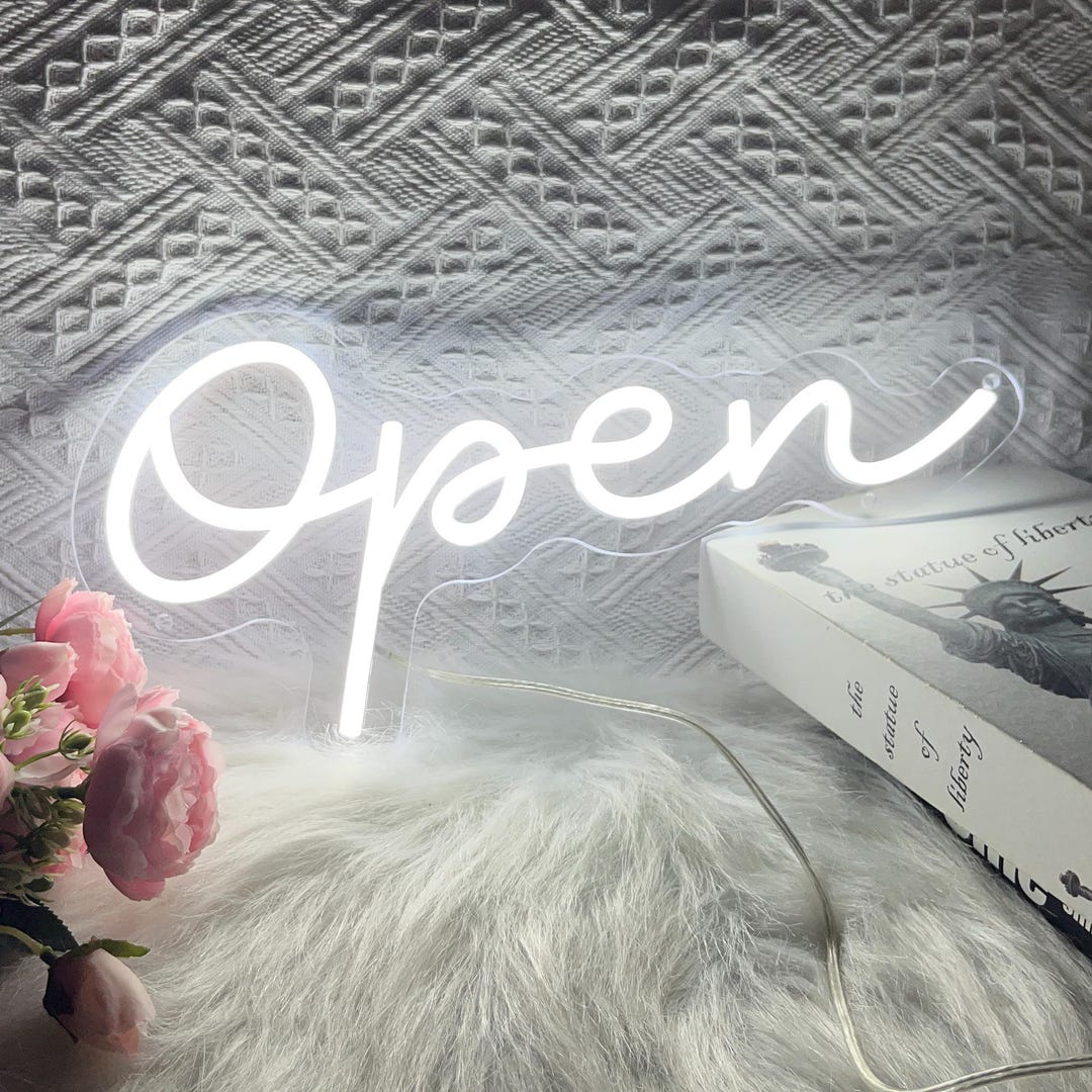 Open Box Neon Sign Open Neon Sign Neon Open Sign Business Logo Welcome Sign for Shop Decor ...