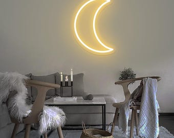 Moon Neon Sign Custom Neon Sign Bedroom LED Neon Sign Home Nursery Led Light Wall Party Decor Ramadan Neon Light Personalized Gift For Kid