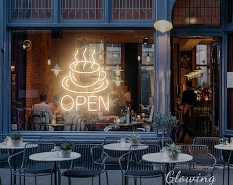 Insegna al neon per caffè Insegna al neon aperta per caffè Luce al neon per caffè Insegna al neon per tazza di caffè Decorazione murale Insegna al neon per caffè Insegna per caffetteria Decorazione murale per bar e caffetteria