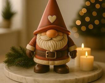 Christmas Gnome 3D Model STL/OBJ: Nordic Santa Figurine (Digital Download)