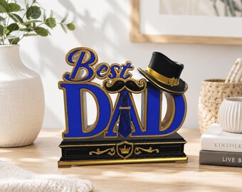 Best Dad STL OBJ 3d model  Sculpture | Fathers Day Statue 3D Printing | Dad Gift  | Desk Decor Statue File | Digital Download