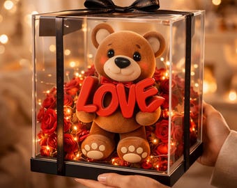 Cute Teddy Bear Love STL OBJ  File | Valentine Bear 3D Print Model | Romantic Gift Decor  Digital Download
