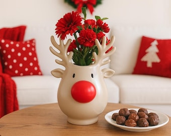 3D-model rendiervaas, kerstdecoratie (digitale download)