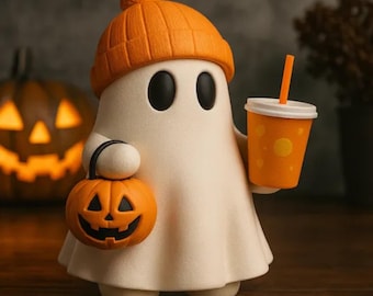 Cute Halloween Ghost 3D Model, Printable STL/OBJ Decor (Digital Download)