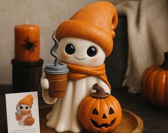 Kawaii Halloween Ghost 3D Model STL/OBJ File (Digital Download),Black Friday Deal