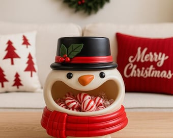 Snowman Candy Bowl STL/OBJ, 3D Printing, Christmas Decor (Digital Download)
