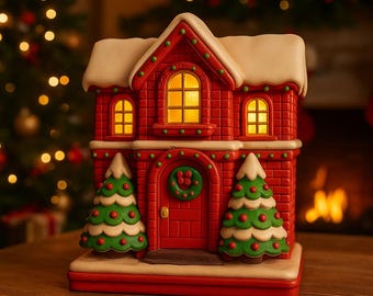 Black Friday Deal,3D Christmas House STL/OBJ File, Light-Up Holiday Decor (Digital Download)