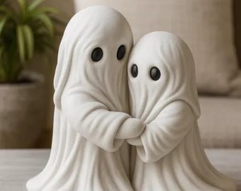 Hugging Ghosts STL, Kawaii Halloween Decor 3D Print File (Digital Download),Black Friday Deal