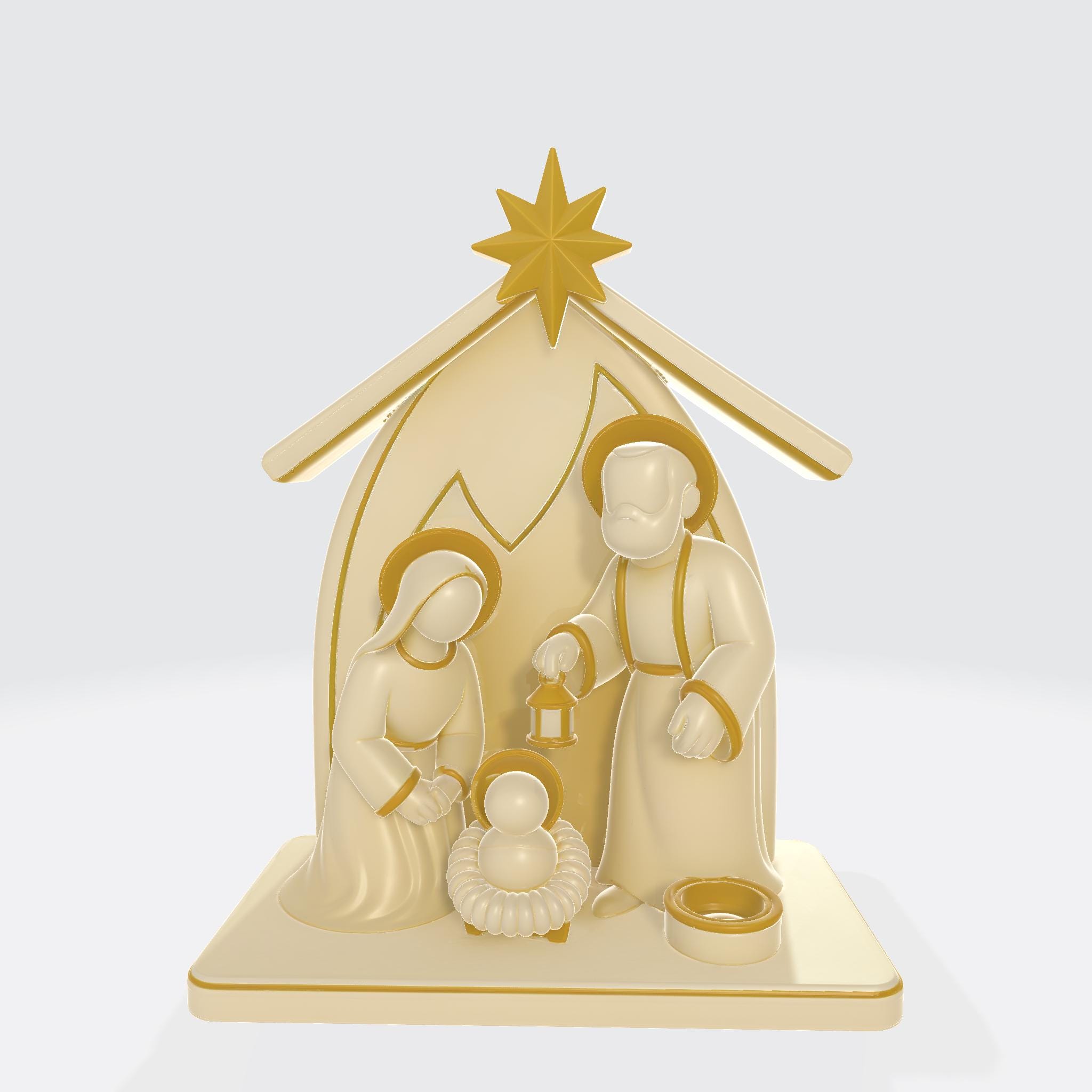 Nativity Modelbase Minimalist Nativity Scene 3D Model STL/OBJ (digital Download),black ...